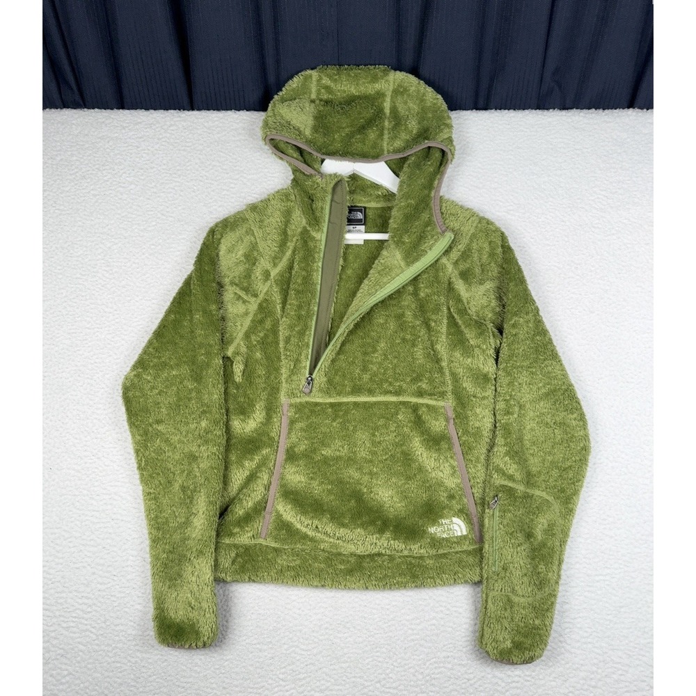 THE NORTH FACE Kiri Green Polartec Fleece Pullover Hoodie Deep Pile - Women's S